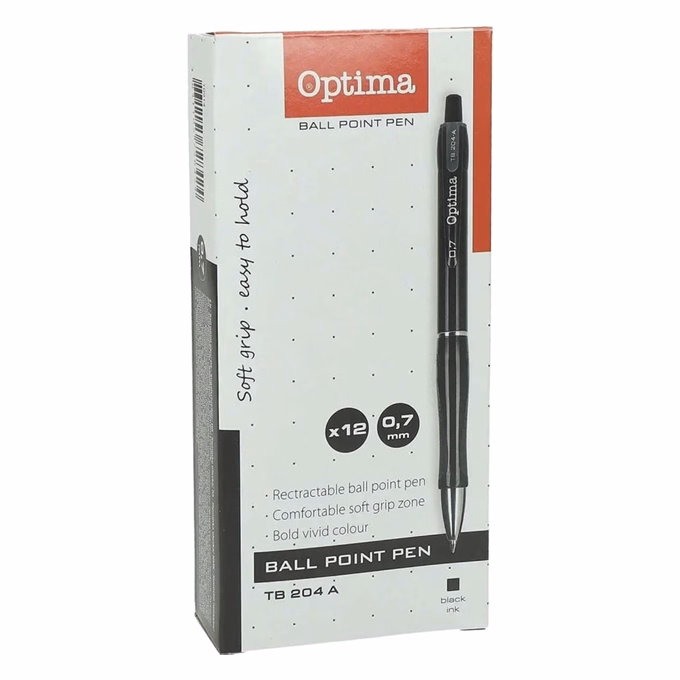 Golyóstoll OPTIMA nyomógombos TB 204 fekete