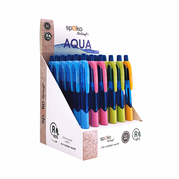 Golyóstoll SPOKO 0116 ReLeaf Aqua vegyes színekben