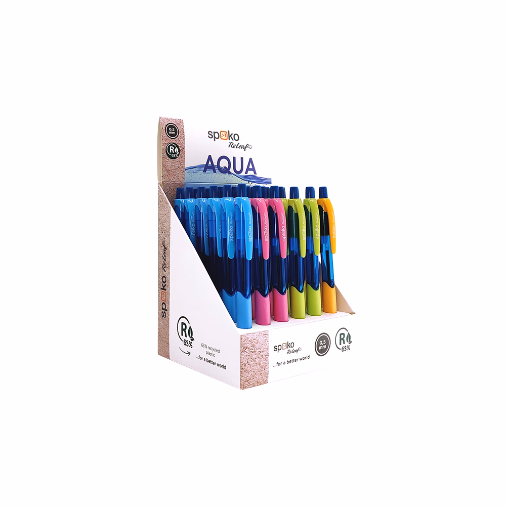 Golyóstoll SPOKO 0116 ReLeaf Aqua vegyes színekben