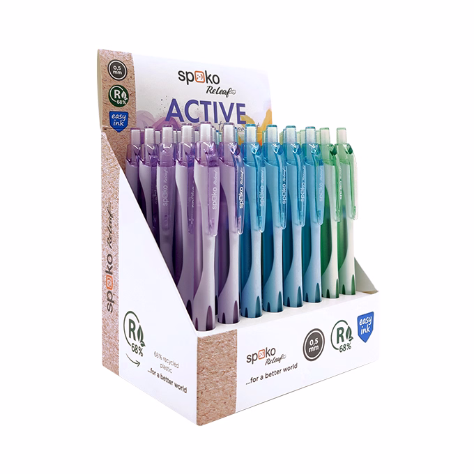 Golyóstoll SPOKO 0117 ReLeaf Active pasztell vegyes színekben