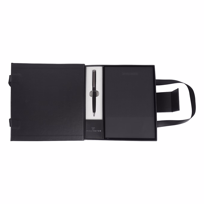 Golyóstoll WELLINGTON Oxford jegyzettömbbel díszdobozban fekete