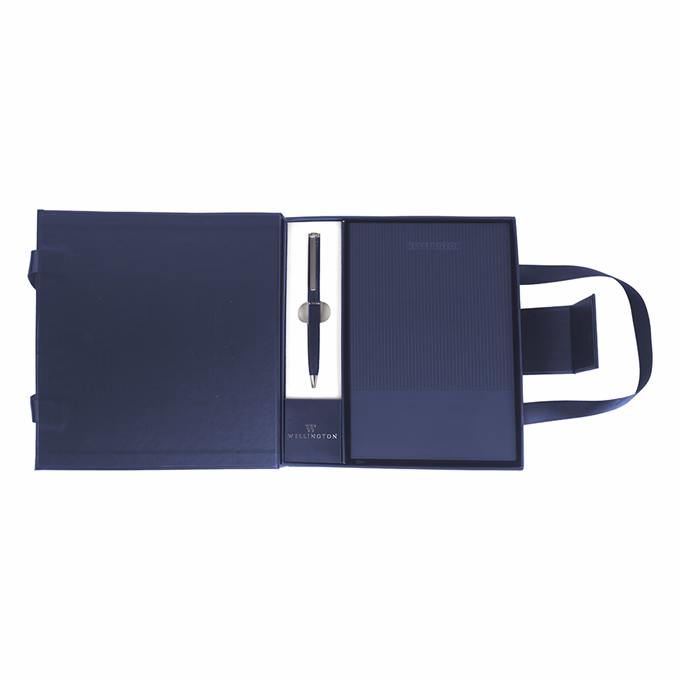 Golyóstoll WELLINGTON Oxford jegyzettömbbel díszdobozban kék