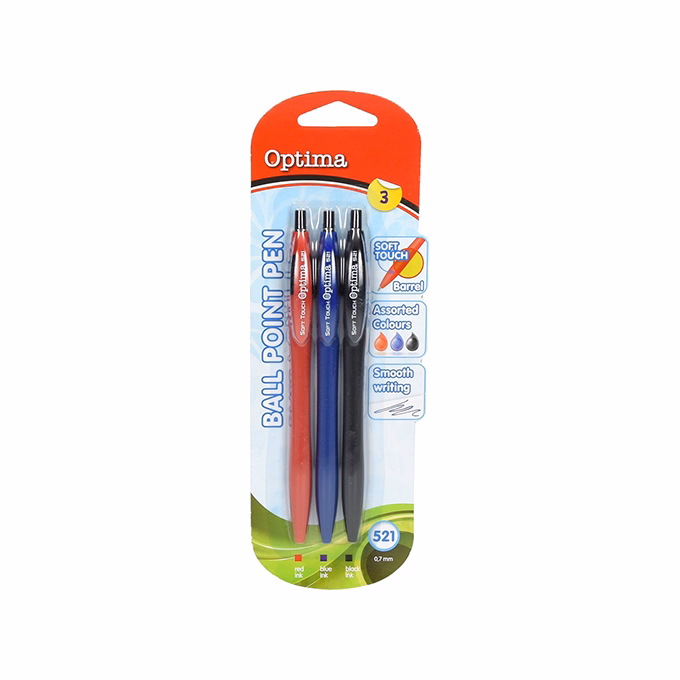 Golyóstoll készlet OPTIMA nyomógombos 521 irodai színek