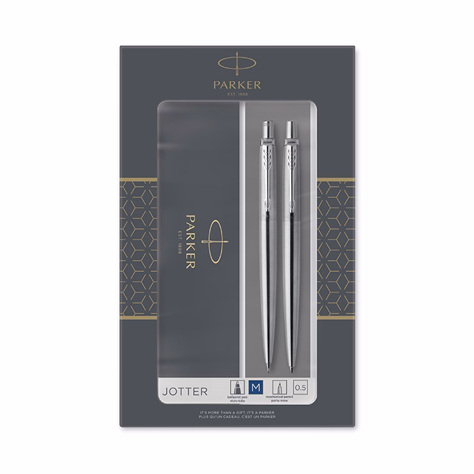 Golyóstoll készlet PARKER Jotter golyóstoll + nyomósiron ezüst ezüst klipsz