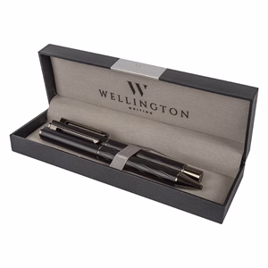 Golyóstoll készlet WELLINGTON Infinity golyóstoll + rollertoll fekete díszdobozban