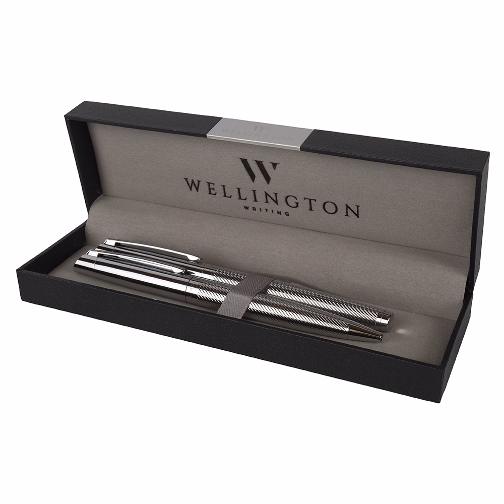Golyóstoll készlet WELLINGTON Liberty golyóstoll + rollertoll ezüst díszdobozban