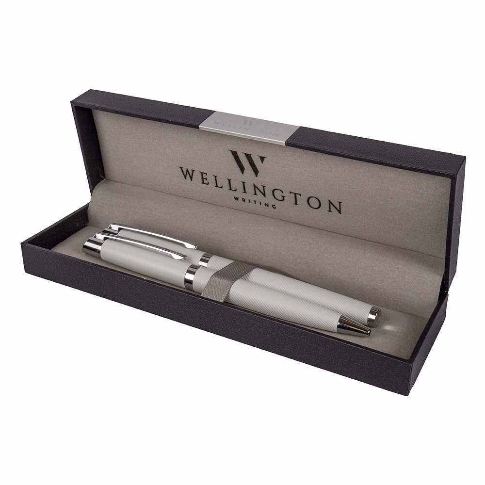 Golyóstoll készlet WELLINGTON Liberty golyóstoll + rollertoll fehér díszdobozban