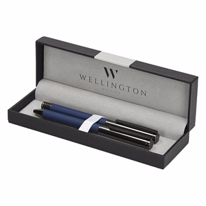 Golyóstoll készlet WELLINGTON Stamford golyóstoll + rollertoll sötétkék díszdobozban