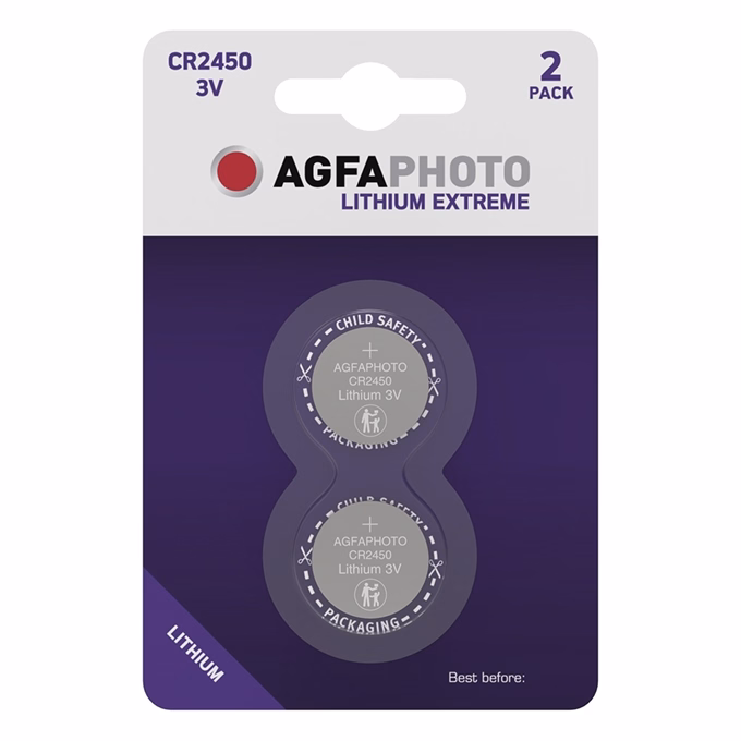 Gombelem AGFAPHOTO Lithium CR2450 2 darabos