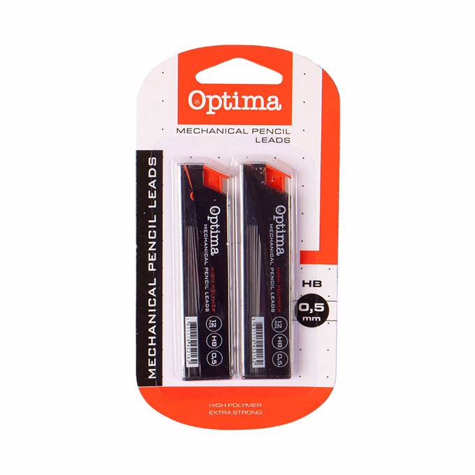 Grafitbél OPTIMA HB 0,5mm 12 szál 2db/bliszter