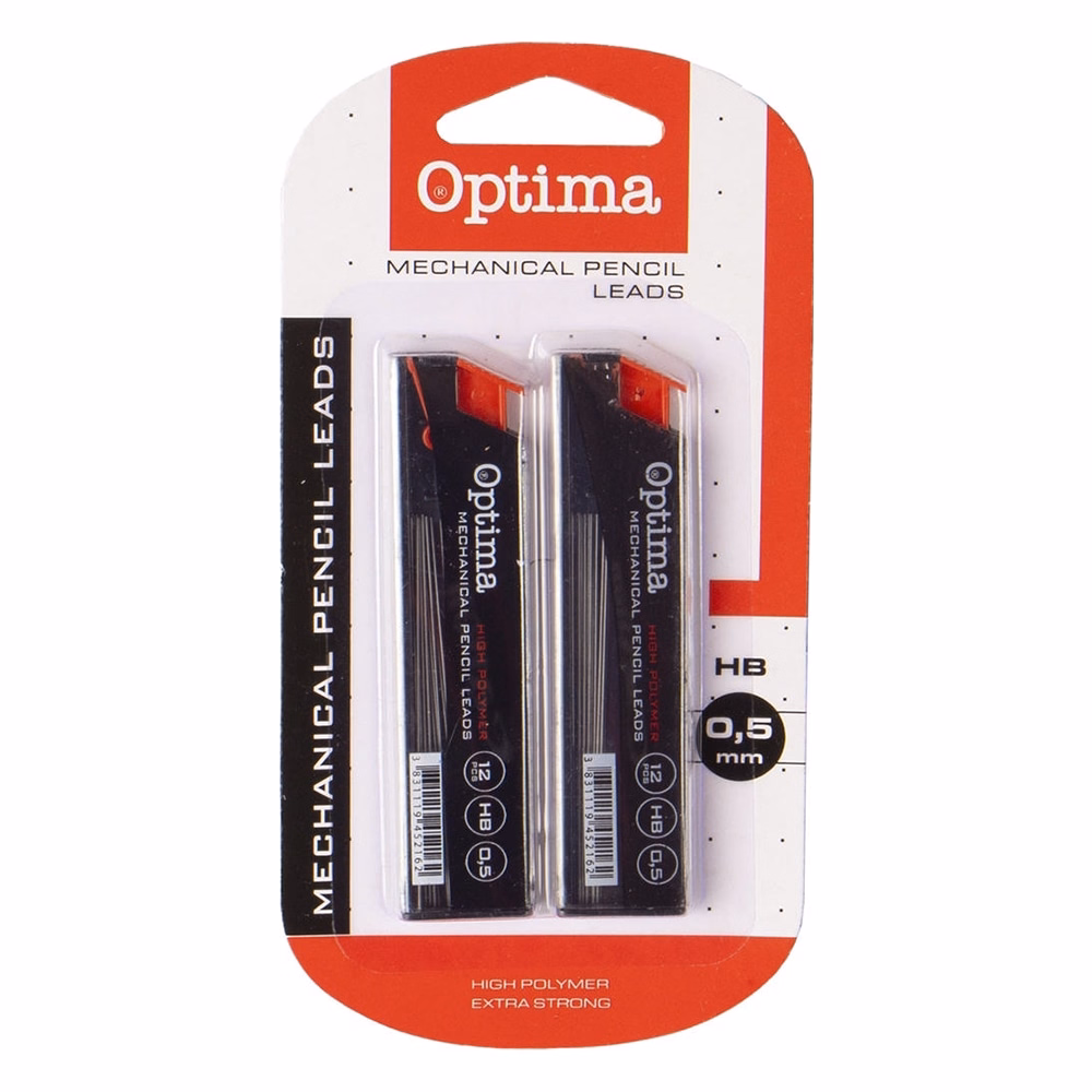 Grafitbél OPTIMA HB 0,5mm 12 szál 2db/bliszter