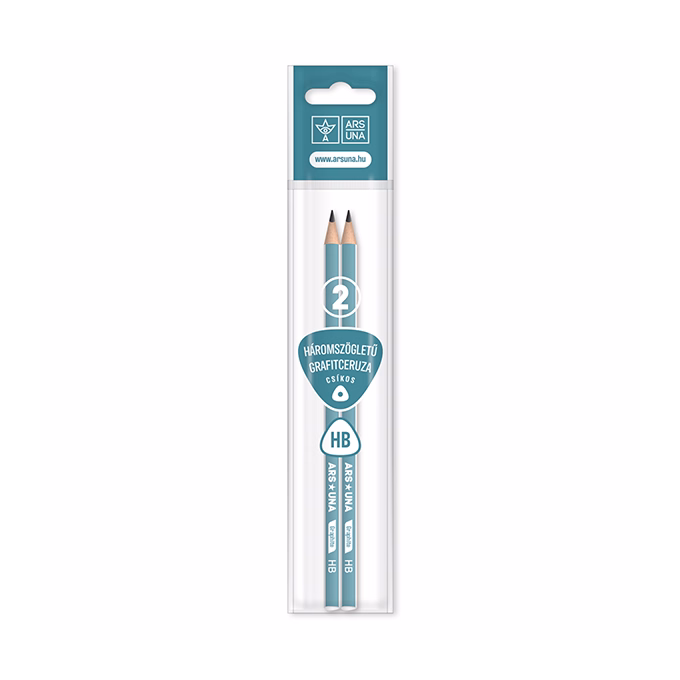 Grafitceruza ARS UNA HB háromszögletű csíkos 2 darabos