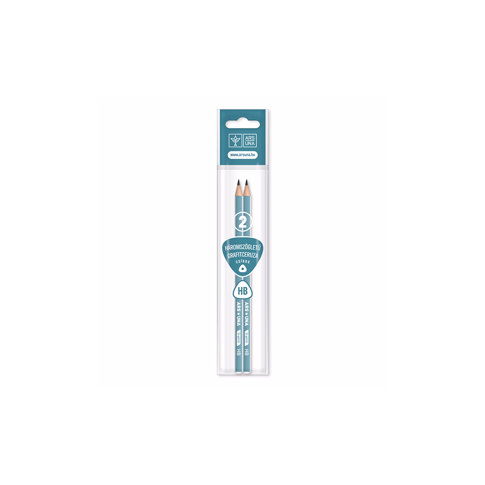 Grafitceruza ARS UNA HB háromszögletű csíkos 2 darabos
