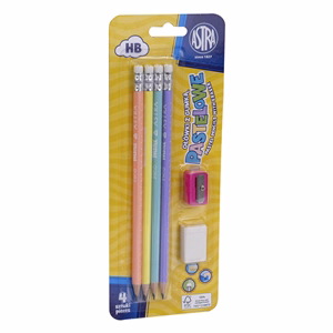 Grafitceruza ASTRA radíros ajándék hegyezővel és radírral HB 4+2 db/bliszter