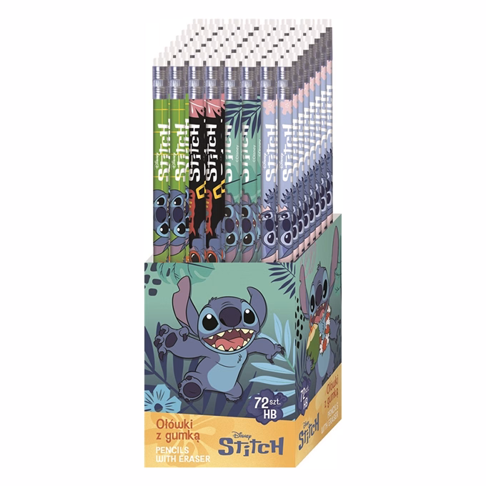 Grafitceruza Lilo és Stitch HB hengeres 72 darabos