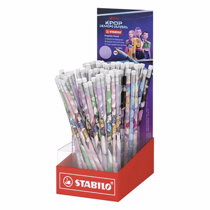 Grafitceruza STABILO K-pop mintás radíros HB 80 darabos display