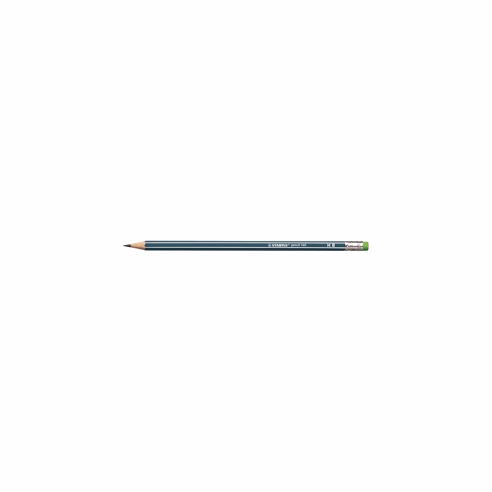 Grafitceruza STABILO Pencil 160 HB hatszögletű radíros olajzöld