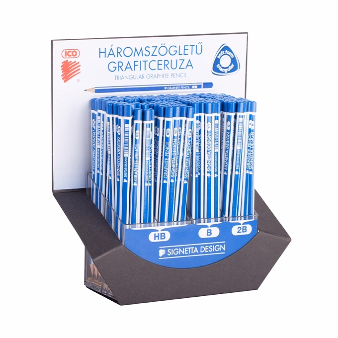 Grafitceruza display ICO Signetta háromszög HB,B,2B 184 darabos