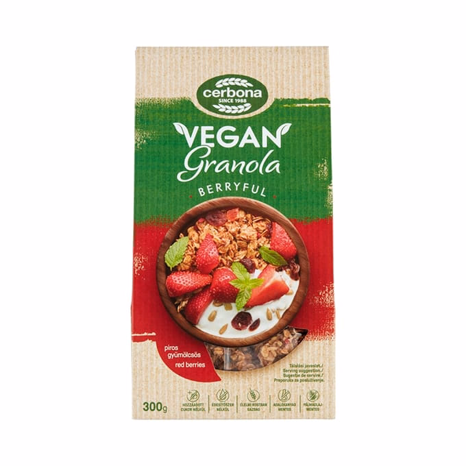 Granola CERBONA Vegán piros gyümölcsös 300 g
