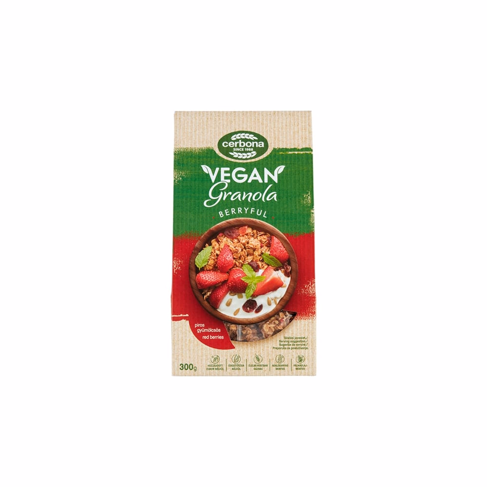 Granola CERBONA Vegán piros gyümölcsös 300 g