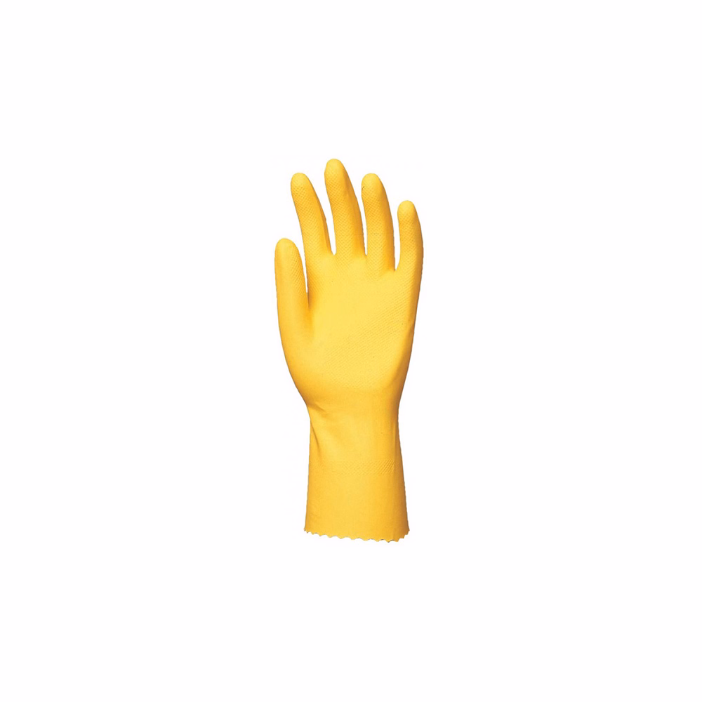 Gumikesztyű COVERGUARD latex pamutbolyhozott belső sárga 7-es 2 darab/pár