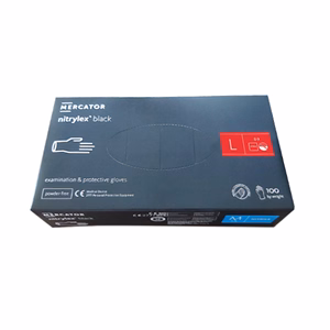 Gumikesztyű egyszer használatos nitril púdermentes fekete L 9 100 darabos