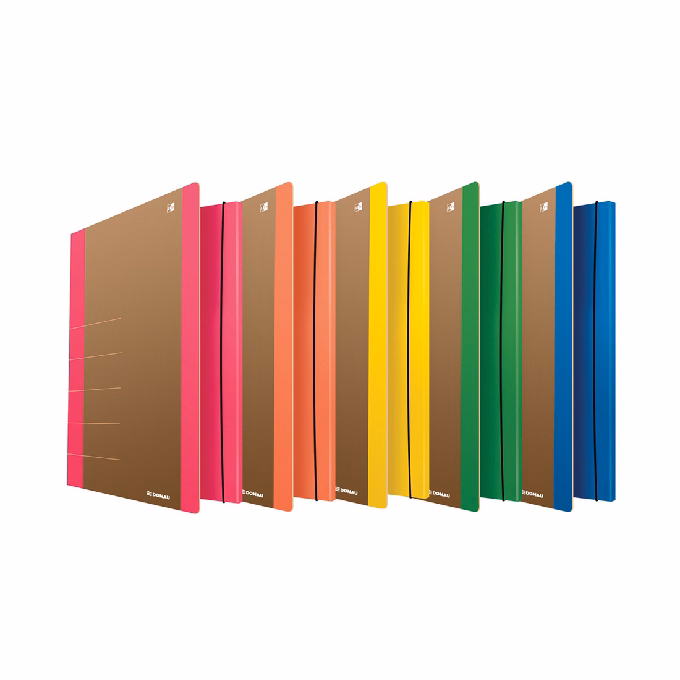 Gumis mappa DONAU Life A/4 karton neon sárga-barna