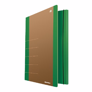 Gumis mappa DONAU Life A/4 karton neon zöld-barna