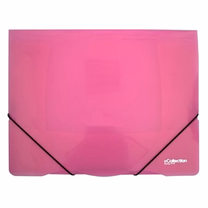 Gumis mappa E-COLLECTION A/4 műanyag pink