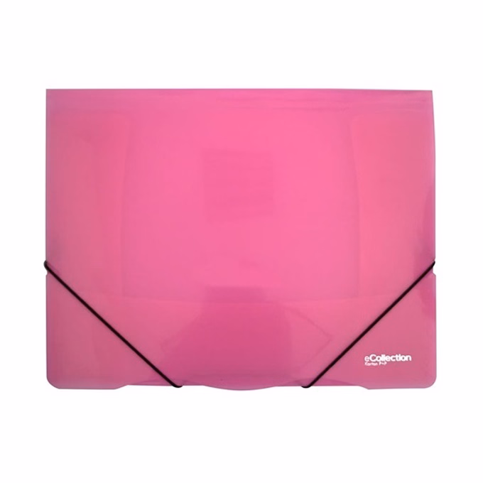 Gumis mappa E-COLLECTION A/4 műanyag pink
