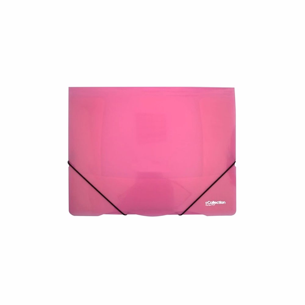 Gumis mappa E-COLLECTION A/4 műanyag pink