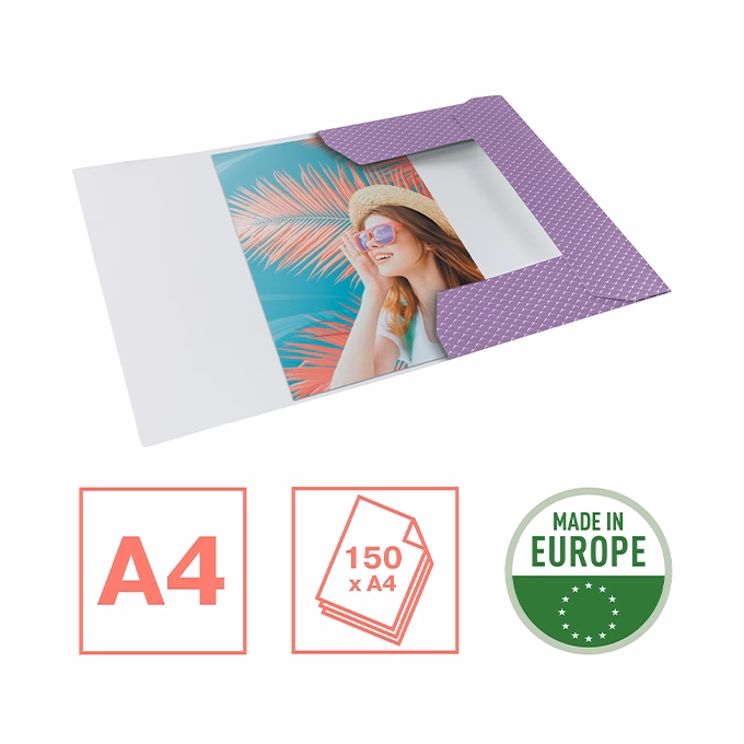 Gumis mappa ESSELTE Colour Breeze A/4 karton levendula