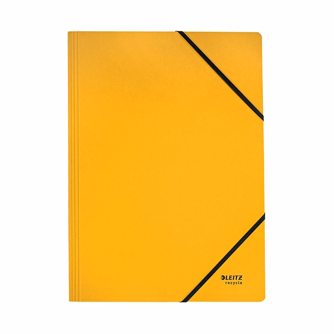 Gumis mappa LEITZ Recycle karton A/4 sárga