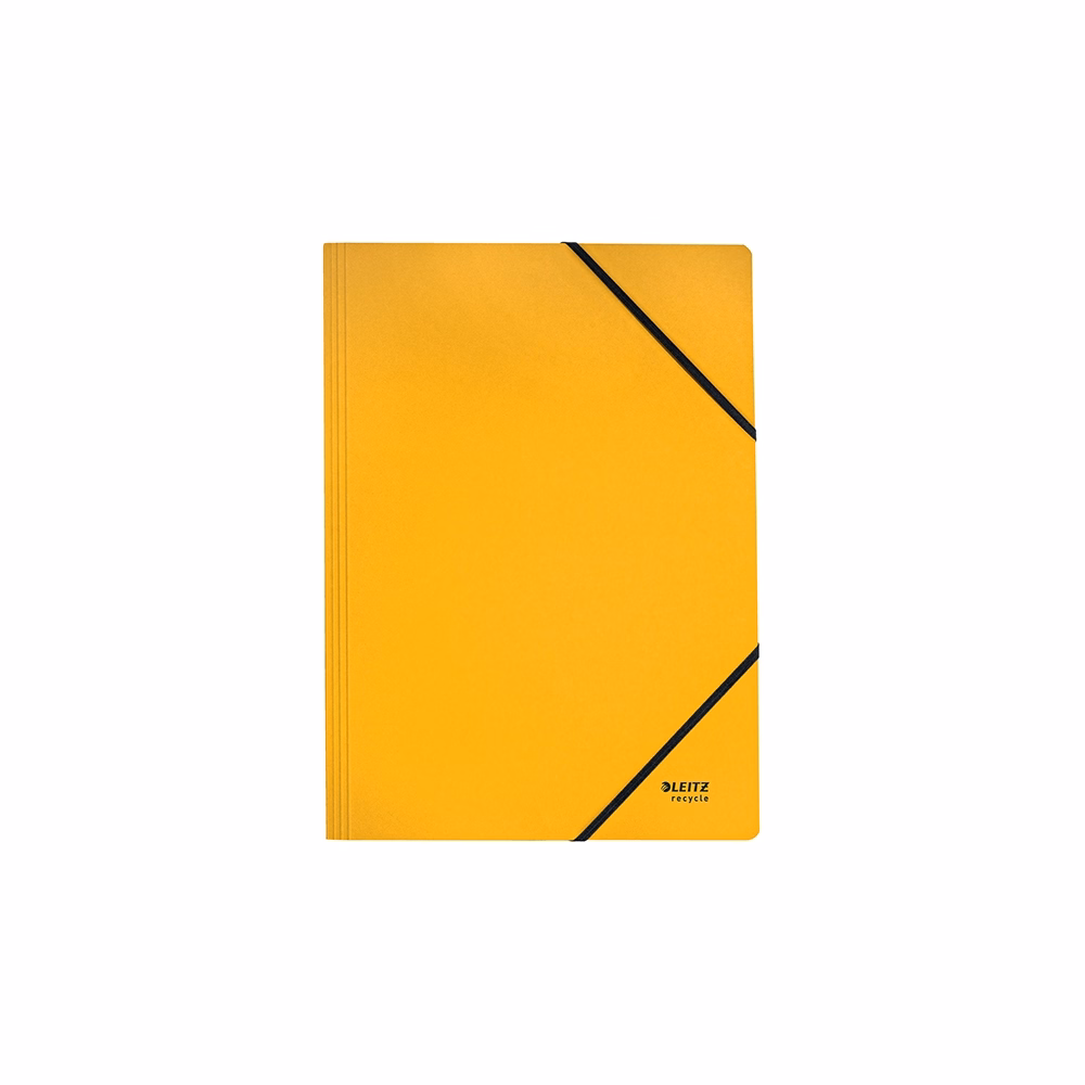 Gumis mappa LEITZ Recycle karton A/4 sárga