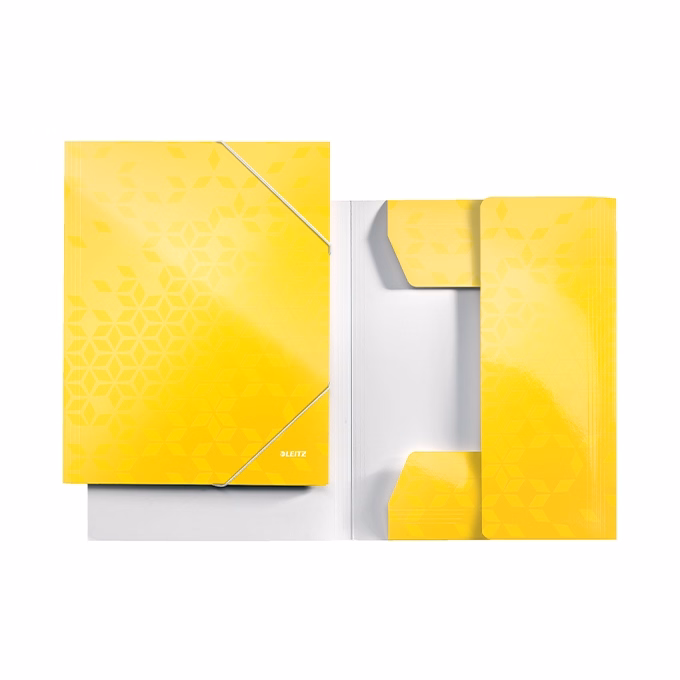 Gumis mappa LEITZ Wow A/4 karton 15 mm sárga