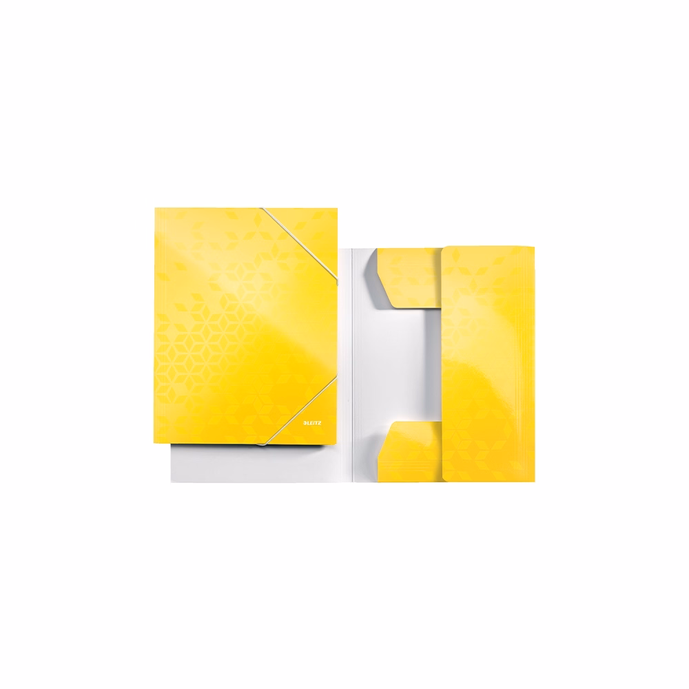 Gumis mappa LEITZ Wow A/4 karton 15 mm sárga