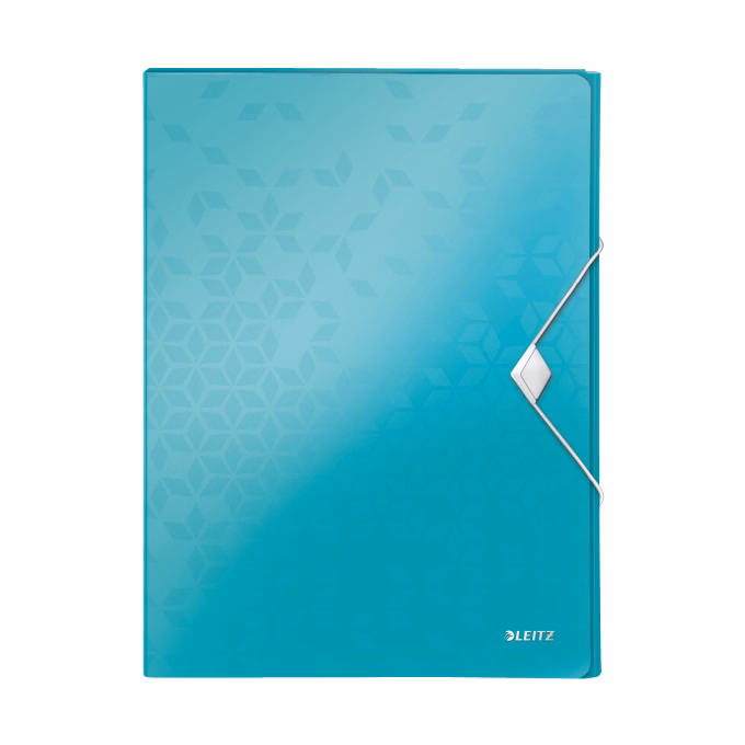 Gumis mappa LEITZ Wow Jumbo A/4 műanyag 30mm jégkék