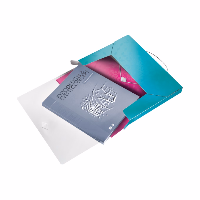 Gumis mappa LEITZ Wow Jumbo A/4 műanyag 30mm jégkék