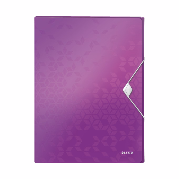Gumis mappa LEITZ Wow Jumbo A/4 műanyag 30mm lila