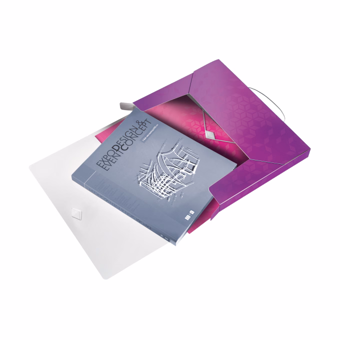 Gumis mappa LEITZ Wow Jumbo A/4 műanyag 30mm lila