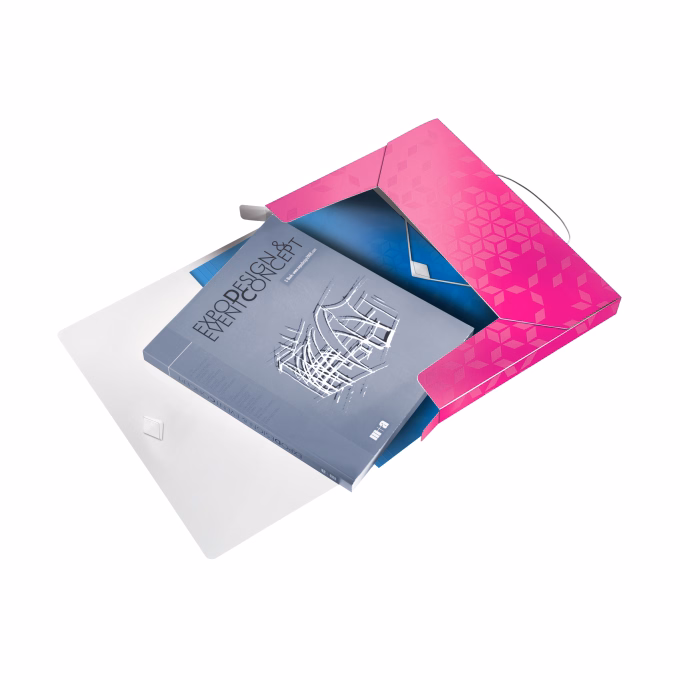 Gumis mappa LEITZ Wow Jumbo A/4 műanyag 30mm rózsaszín