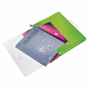 Gumis mappa LEITZ Wow Jumbo A/4 műanyag 30mm zöld