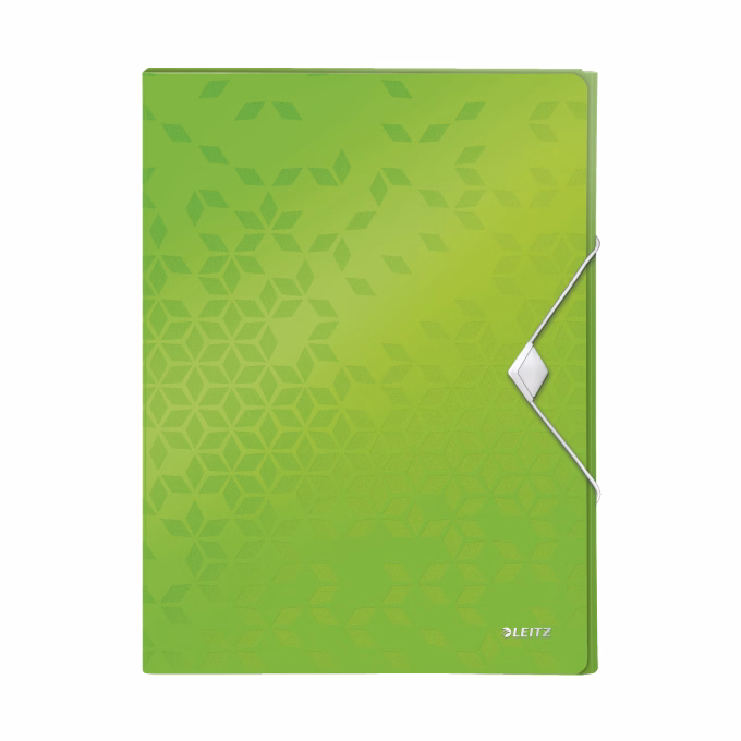Gumis mappa LEITZ Wow Jumbo A/4 műanyag 30mm zöld