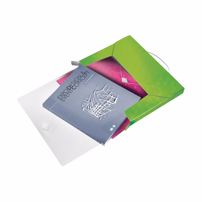 Gumis mappa LEITZ Wow Jumbo A/4 műanyag 30mm zöld