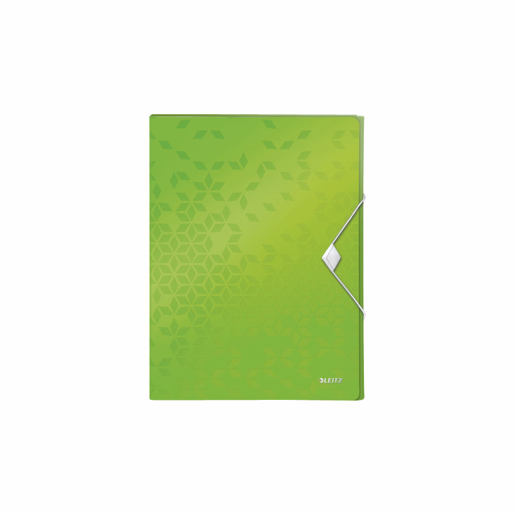 Gumis mappa LEITZ Wow Jumbo A/4 műanyag 30mm zöld