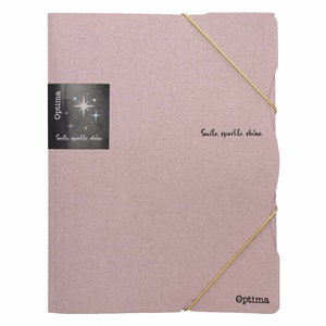 Gumis mappa OPTIMA Glitter A/4 PP vegyes színek