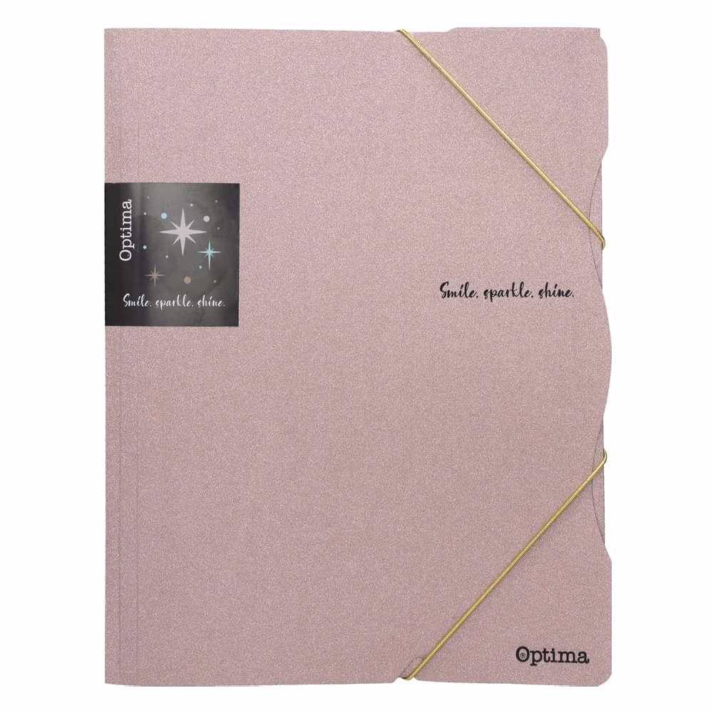 Gumis mappa OPTIMA Glitter A/4 PP vegyes színek