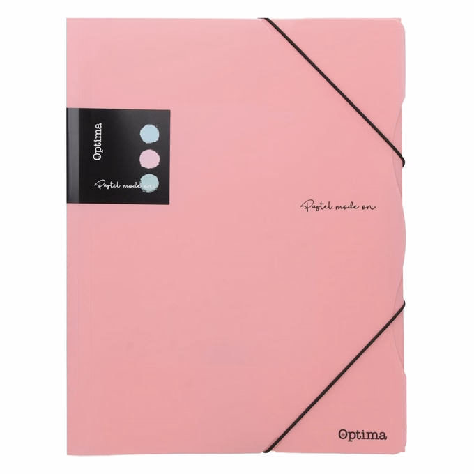Gumis mappa OPTIMA Pastel A/4 PP vegyes színek