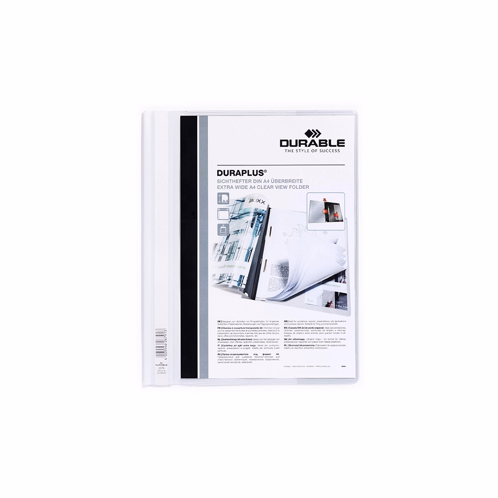 Gyorsfűző DURABLE Duraplus A/4 széles panorámás fehér