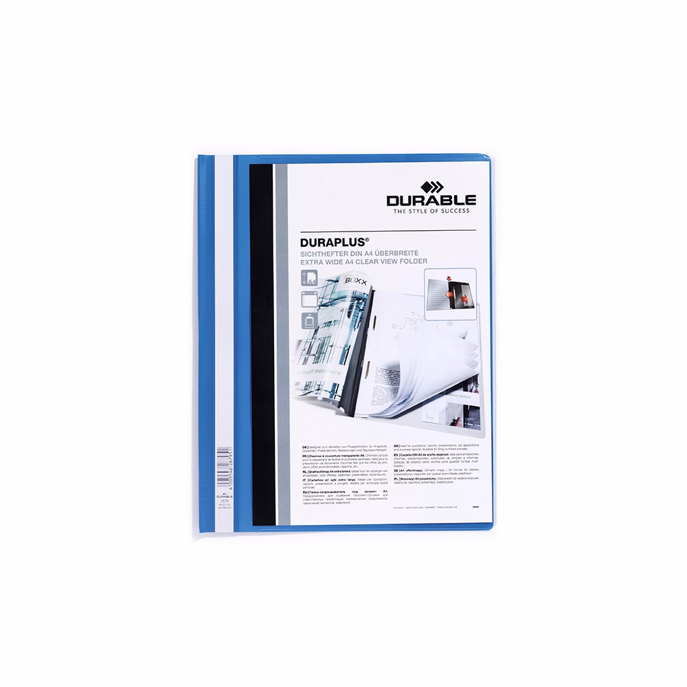 Gyorsfűző DURABLE Duraplus A/4 széles panorámás kék